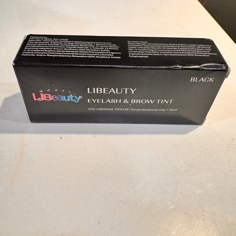 New Sealed LIBEAUTY Black Eyelash and‎ Brow Tint For Professional Use 15ml